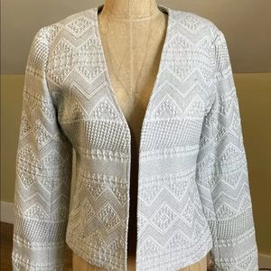Cynthia Rowley Blazer Gray Aztec Design Tweed - M